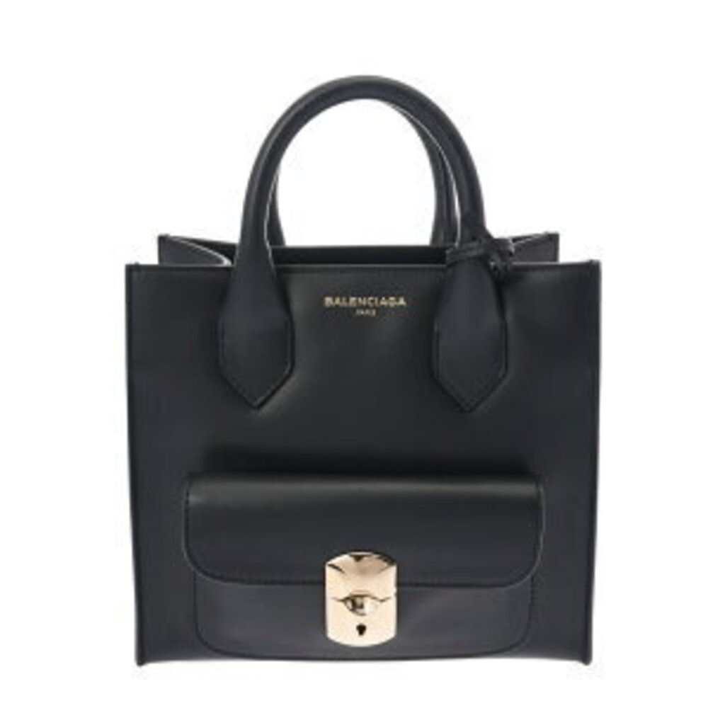Balenciaga Padlock All Afternoon Bag Navy Blue GG Leather Handbag